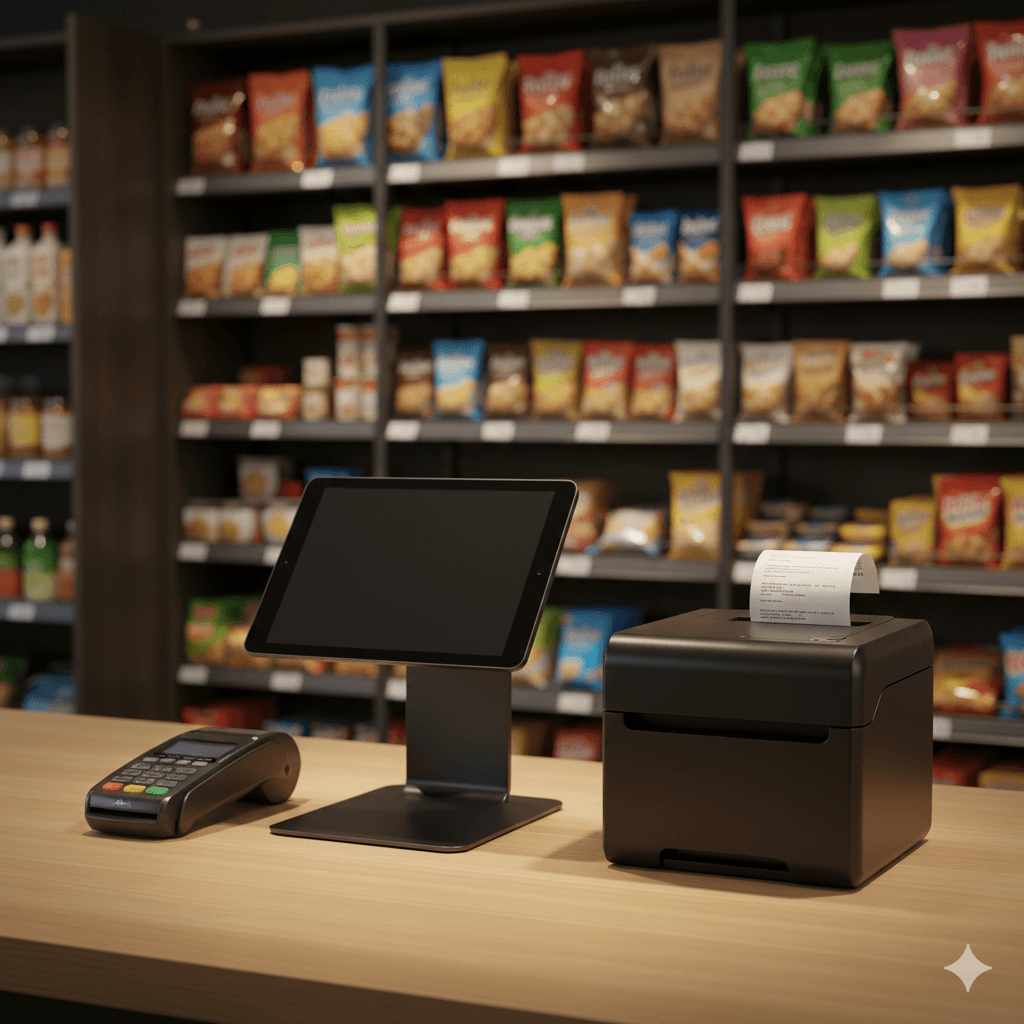 Estación de caja Orbita en mostrador